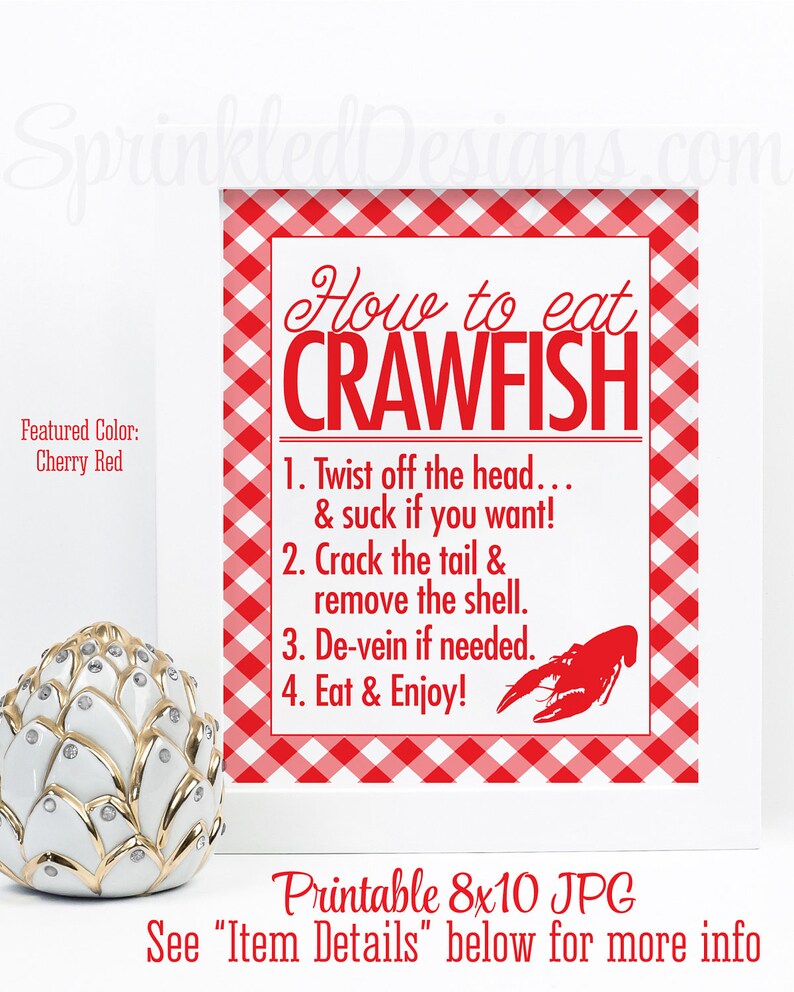 Crawfish Boil Decorations How To Eat Crawfish Sign Crawfish Etsy