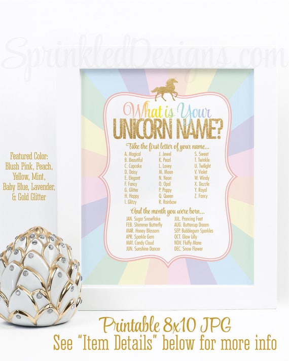 your unicorn name party sign your unicorn name party game what s