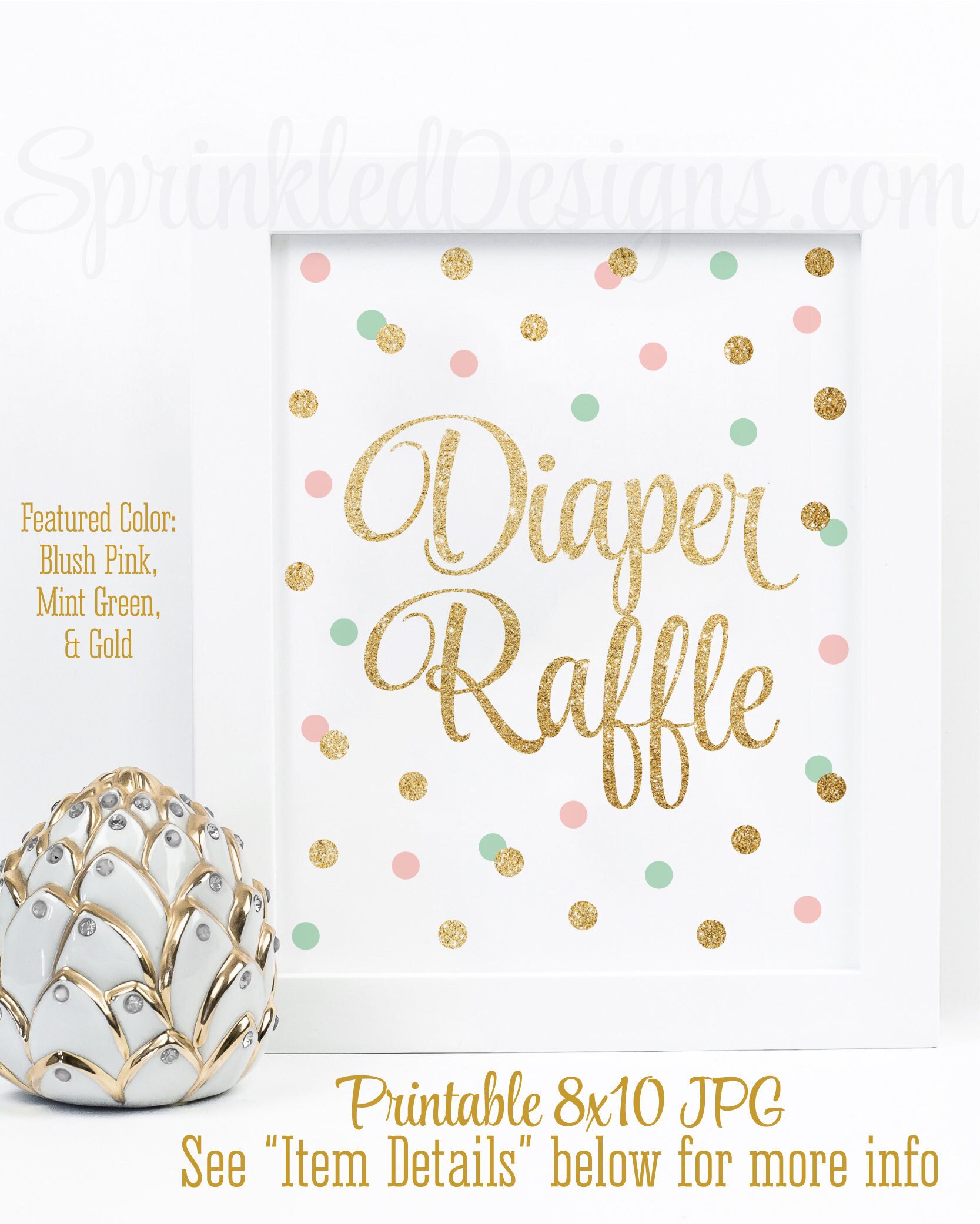 Diaper Raffle Sign Gender Neutral Baby Shower Decorations Etsy