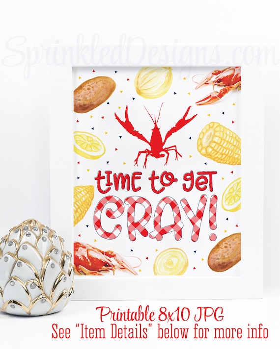Crawfish Boil Decorations Time To Get Cray Crawfish Boil Sign Kids 