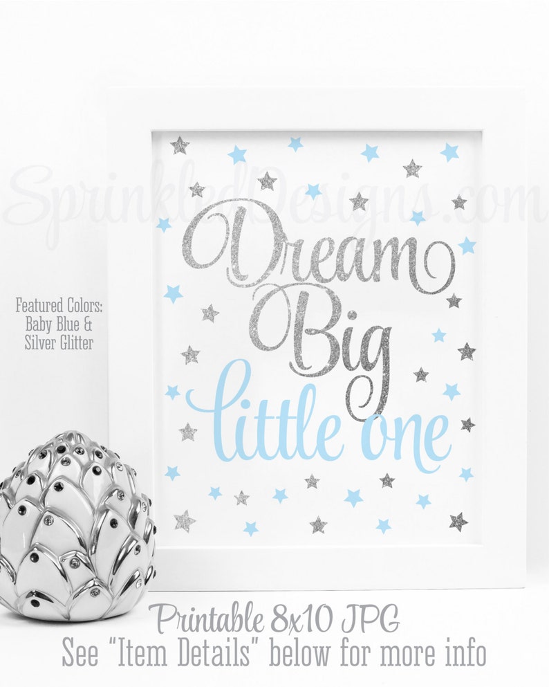 Dream Big Little One Printable Sign Twinkle Twinkle Little | Etsy