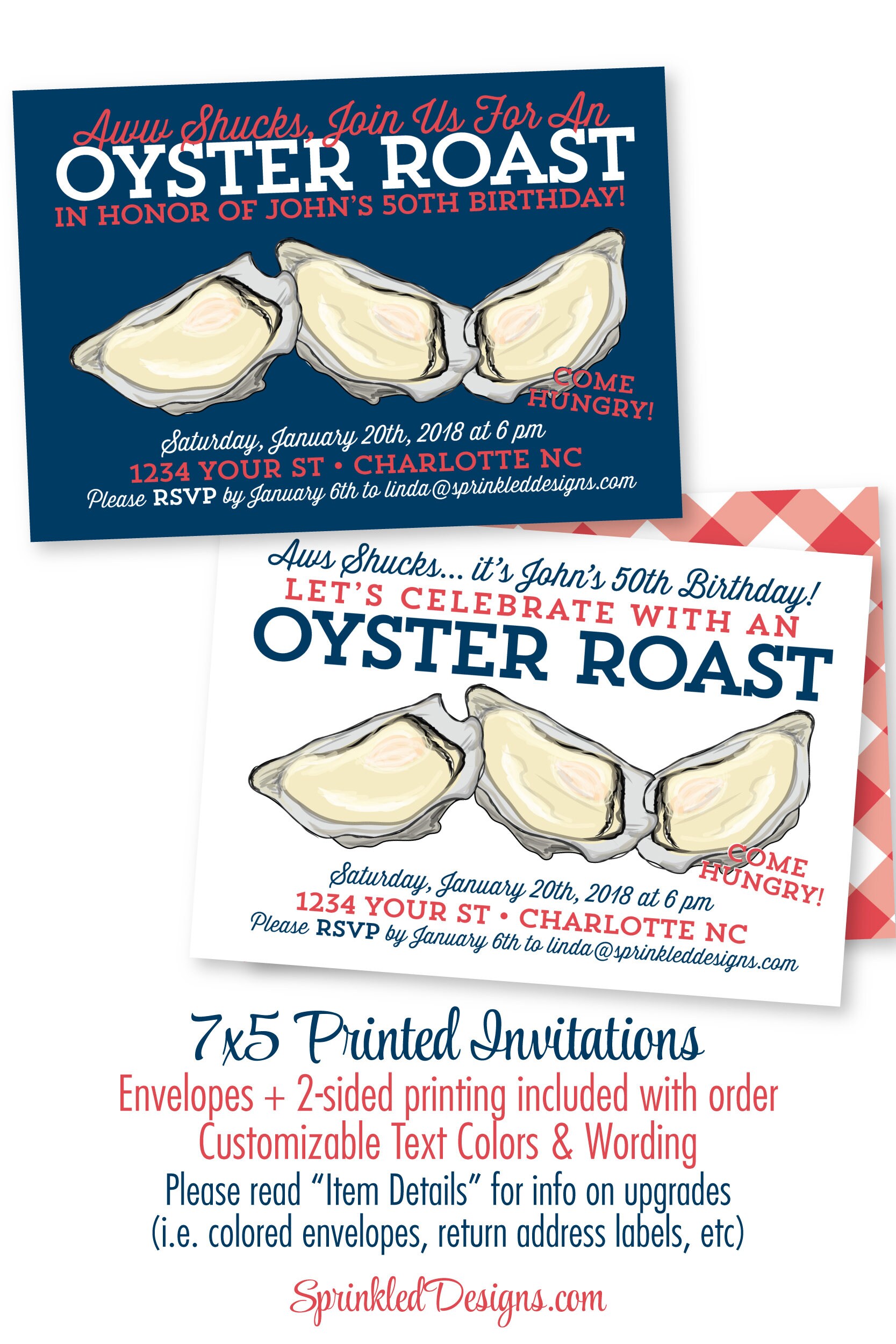 Oyster Roast Dinner Party Invitation Seafood Party Custom Etsy