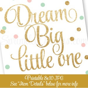 Dream Big Little One Printable Baby Girl Nursery Decor - Etsy
