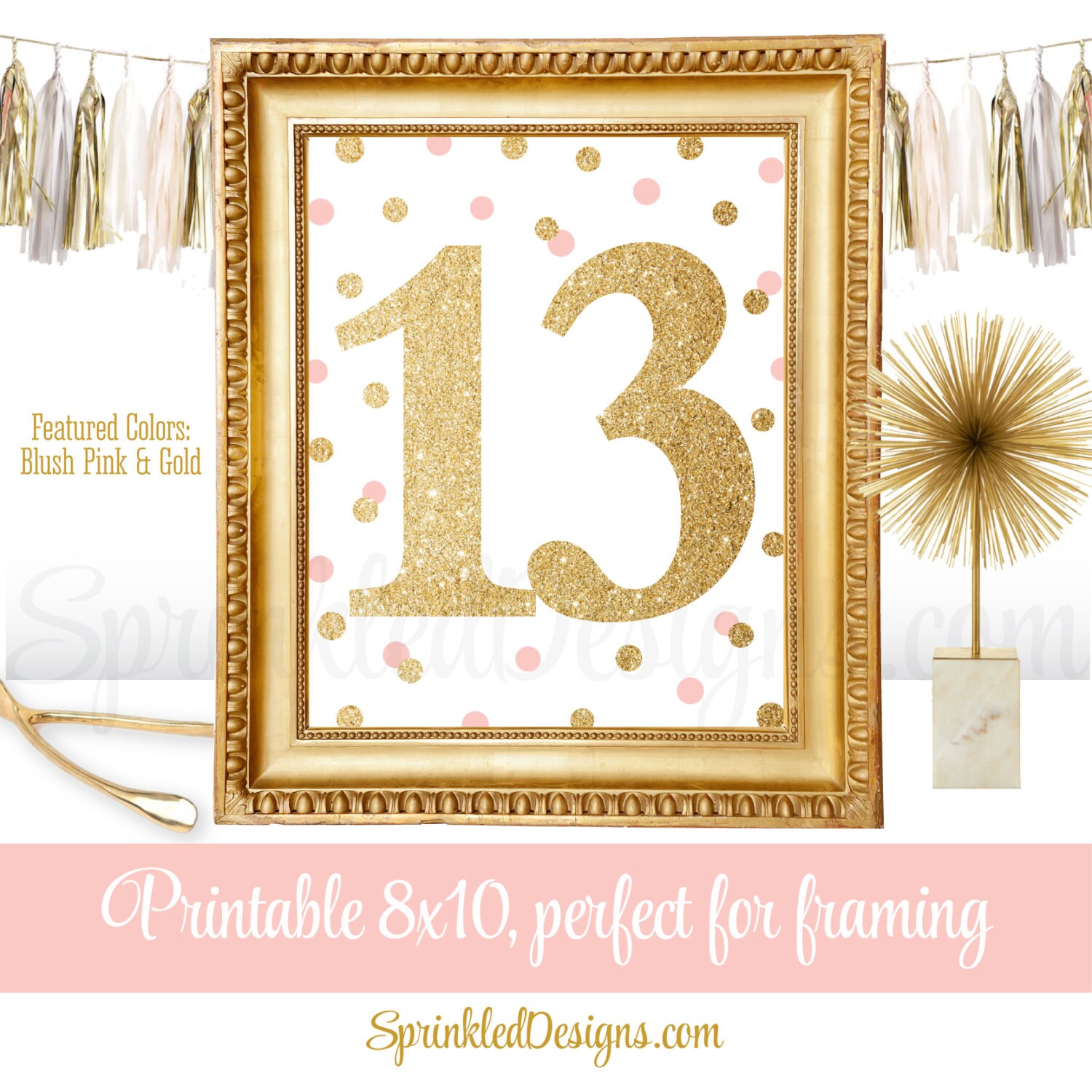 13th birthday party sign thirteenth birthday number etsy