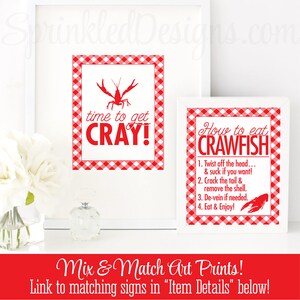 Crawfish Boil Decorations, Time to Get Cray Crawfish Boil Sign, Birthday Graduation Crawfish Boil Decor, Printable Crawfish Boil Party Sign image 5
