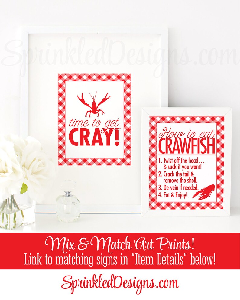 Crawfish Boil Decorations, Time to Get Cray Crawfish Boil Sign, Birthday Graduation Crawfish Boil Decor, Printable Crawfish Boil Party Sign image 5