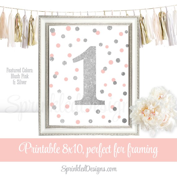First Birthday Party Sign Number 1 Sign Big One Blush | Etsy