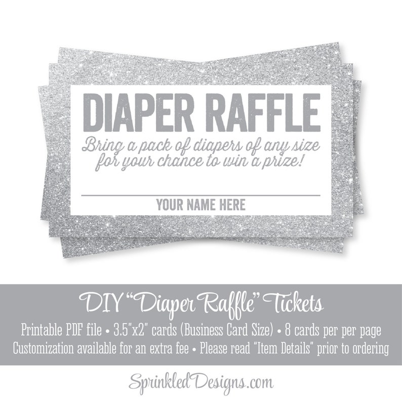 Printable Diaper Raffle Tickets - Silver Glitter Little one Shower Sport Strategies - Deliver A Pack of Diapers - Provide A Pack of Diapers picture relating to Printable Diaper Raffle Tickets called Printable Diaper Raffle Tickets - Silver Glitter Boy or girl Shower Video game Designs - Provide A Pack of Diapers - Provide A Pack of Diapers