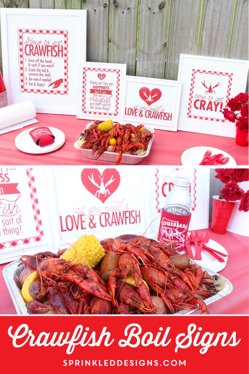 Crawfish Boil Decorations, Time to Get Cray Crawfish Boil Sign, Birthday Graduation Crawfish Boil Decor, Printable Crawfish Boil Party Sign image 4