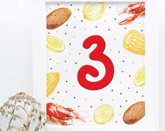 Crawfish 3rd Birthday Decorations, 3rd Birthday Crawfish Boil Sign, Printable Crawfish Boil Party Decor