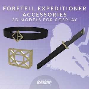 Foretell Expeditioner Accessories Necklace Buckle Scabbard STL 3D Models for Cosplay | Clair Obscur Expedition 33 Sciel Inspired