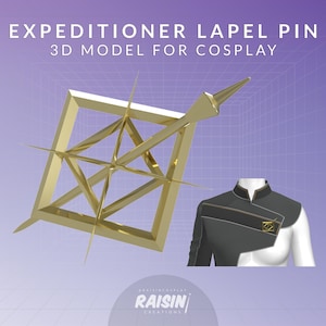 Stance Expeditioner Lapel Pin STL 3D Model for Cosplay | Clair Obscur Expedition 33 Maelle Inspired