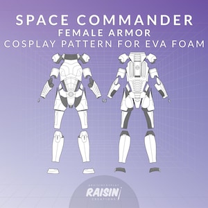 Space Commander Female Armor Cosplay Pattern for EVA Foam (COMPLETE FULL Armor Templates) | SciFi Mass Effect Femshep Shepard N7 Inspired