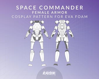 Space Commander Female Armor Cosplay Pattern for EVA Foam (COMPLETE FULL Armor Templates) | SciFi Mass Effect Femshep Shepard N7 Inspired