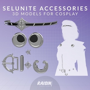 Selunite Accessories STL 3D Models for Cosplay | Baldur's Gate 3 Isobel D&D Inspired