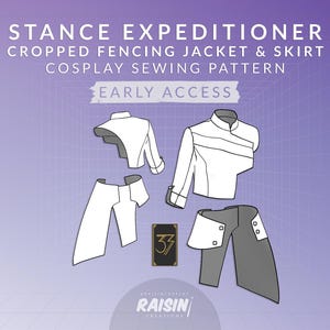 Stance Expeditioner Cropped Fencing Jacket + Skirt Cosplay Sewing Pattern Sizes 2-14 | Clair Obscur Expedition 33 Maelle Inspired