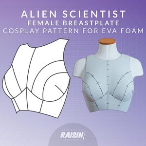Alien Scientist Female Breastplate Cosplay Armor Pattern Templates for EVA Foam | SciFi Liara Asari Mass Effect Fantasy Hero Inspired