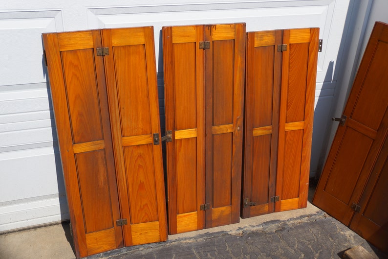 Antique Solid Wooden Interior Window Shutters Etsy