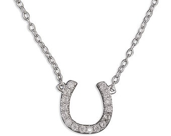 Horseshoe Necklace - CZ