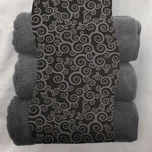 Black damask towels sale