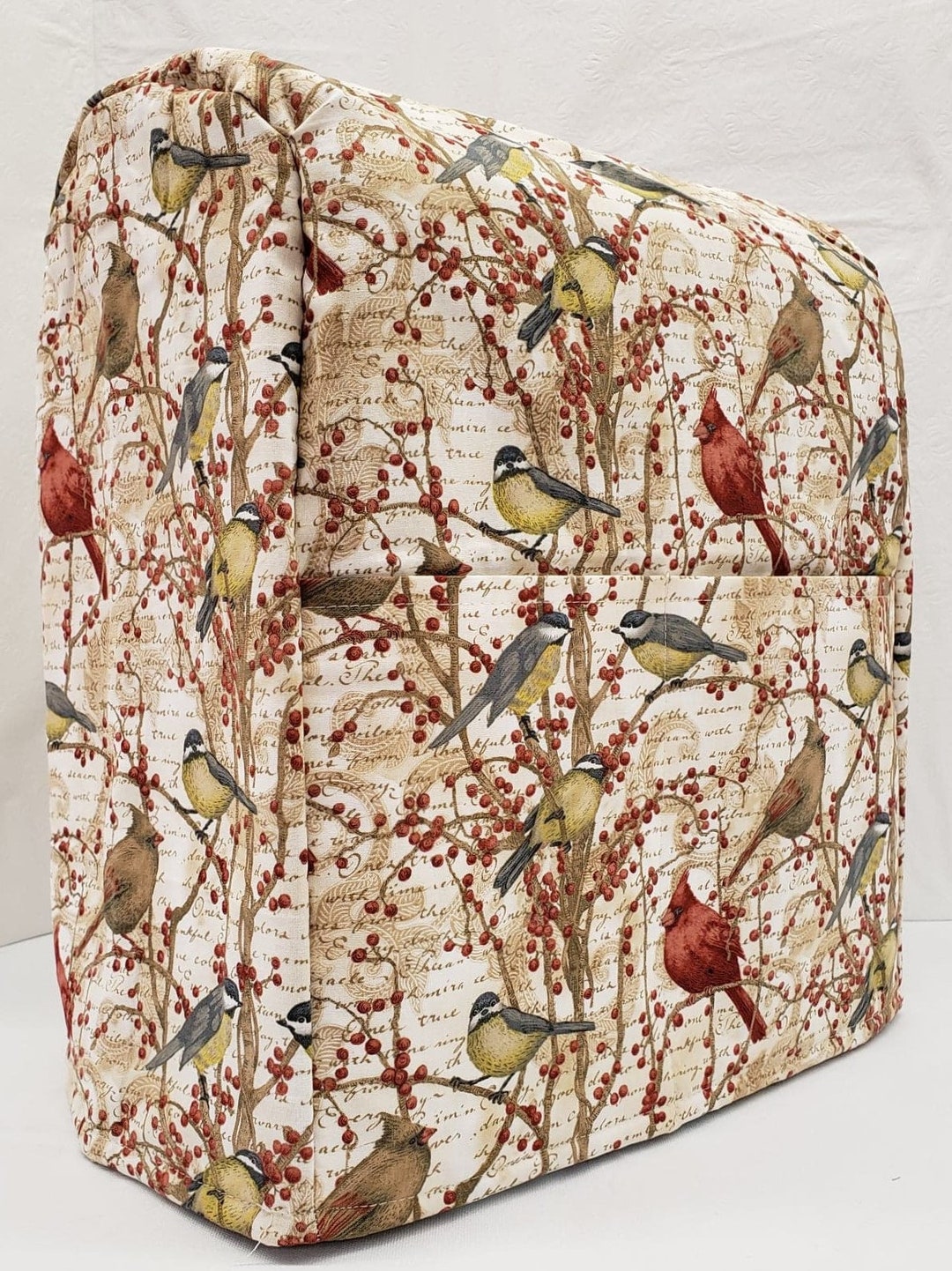 Birds & Berries Cover Compatible With Kitchenaid Stand Mixer sizing