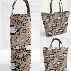 Coffee Beans Reusable Fabric Gift Bags and/or Tote Bags