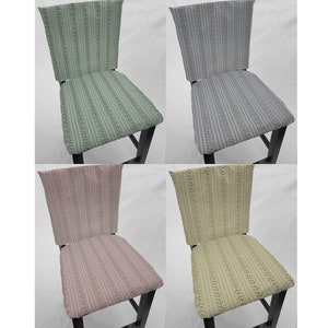 Striped Vines Dining Room Chair Back Covers or Seat Covers (4 Colors Available)