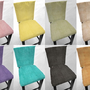 Faux Burlap Dining Room Chair Back Covers or Seat Covers