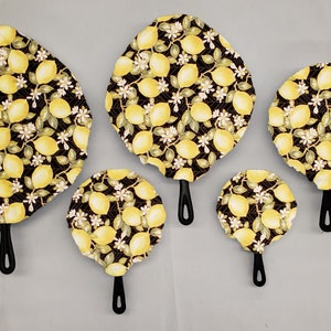Lemon Blossoms Cast Iron Pan Covers (Set of 5)