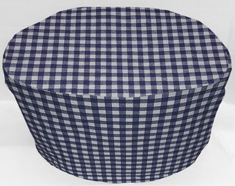 Navy Blue & White Checked Slow Cooker Cover