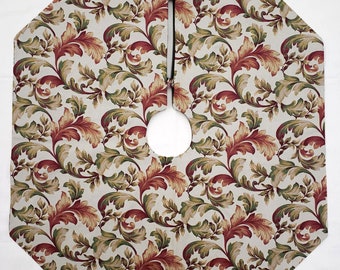 Autumn Fall Floral Leaves Christmas Tree Skirt