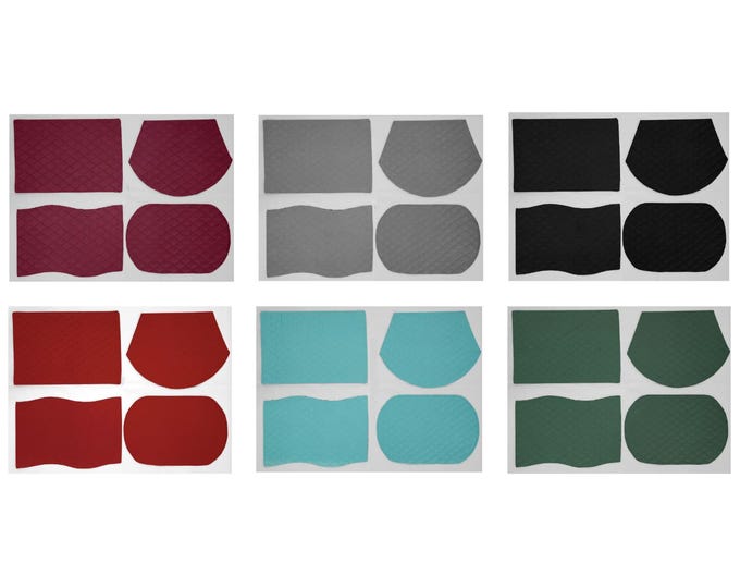 WAVY SPLIT LEATHER PLACEMATS - SET OF 4 / MULTI
