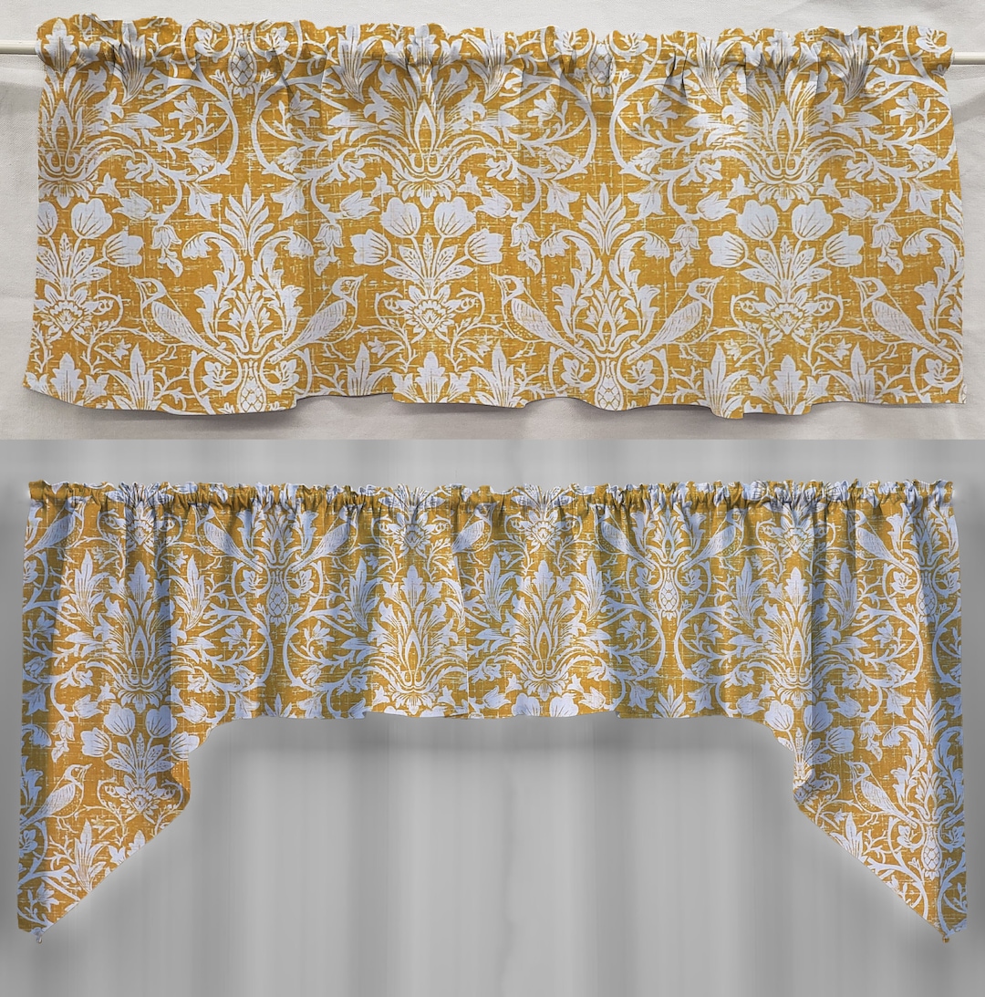 Gold Floral Damask Valances, Curtains or Swags Etsy