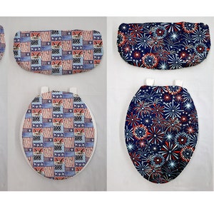 Americana Toilet Seat Lid and Tank Cover Set