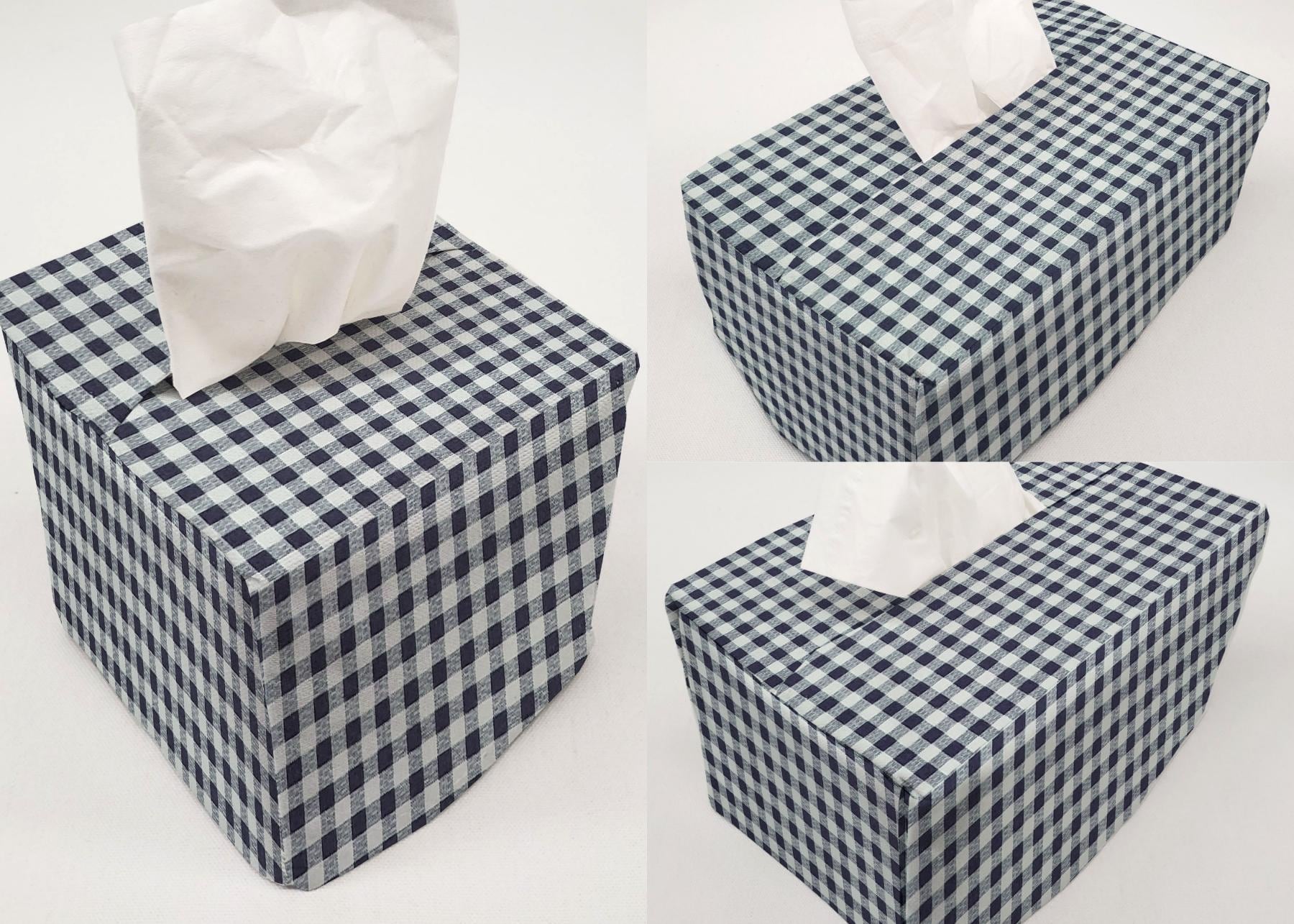 Checked Gingham Tissue Box Cover - Etsy