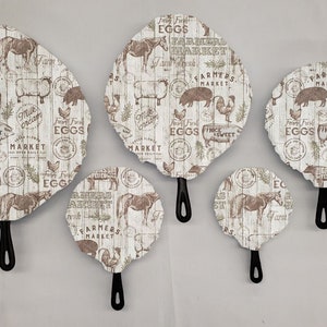 Farmers Market Cast Iron Pan Covers (Set of 5)