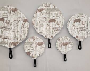 Farmers Market Cast Iron Pan Covers (Set of 5)