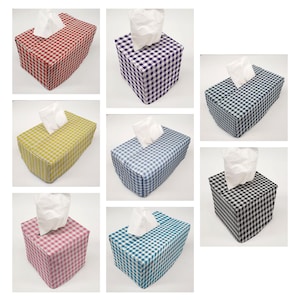 Checked Gingham Tissue Box Cover