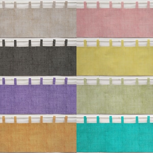 Faux Burlap Tab Top Valances or Curtains (8 Colors Available)