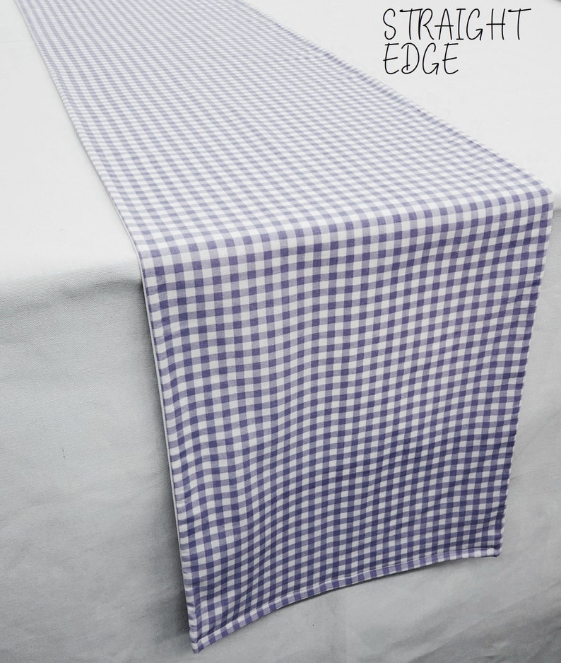 Navy Blue & White Checked Gingham Table Runner Etsy