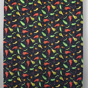 Hot Peppers French Door Curtain Panel with Tie Back