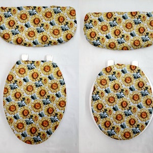 Harvest Sunflowers Toilet Seat Lid and Tank Cover Set