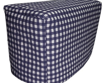 Navy Blue & White Checked Toaster Cover (Sizing Chart Located in Item Details)