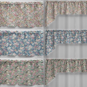 Rose Garden Valances, Curtains or Swags (3 Colors Available)
