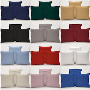 Solid Pillowcase / Pillow Cover (Many Sizes) (12 Colors Available)