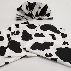 Black & White Cow Spots Cloth Napkins