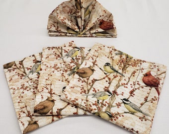 Birds & Berries Cloth Napkins