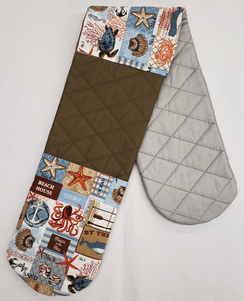 Beach House Double Oven Mitt Etsy