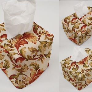 Autumn Fall Floral Leaves Tissue Box Cover