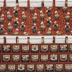 Fat Chefs Tab Top Valances or Curtains